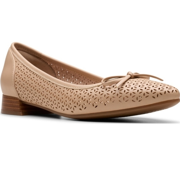 🤎🔹️CLARKS🔹️ Wide Width Natalyn Step Comfort Beige Leather Shoes - Picture 3 of 8